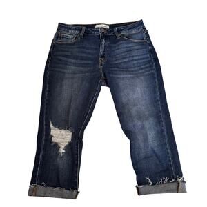 KanCan Dark Wash Distressed Jeans Size 13/30